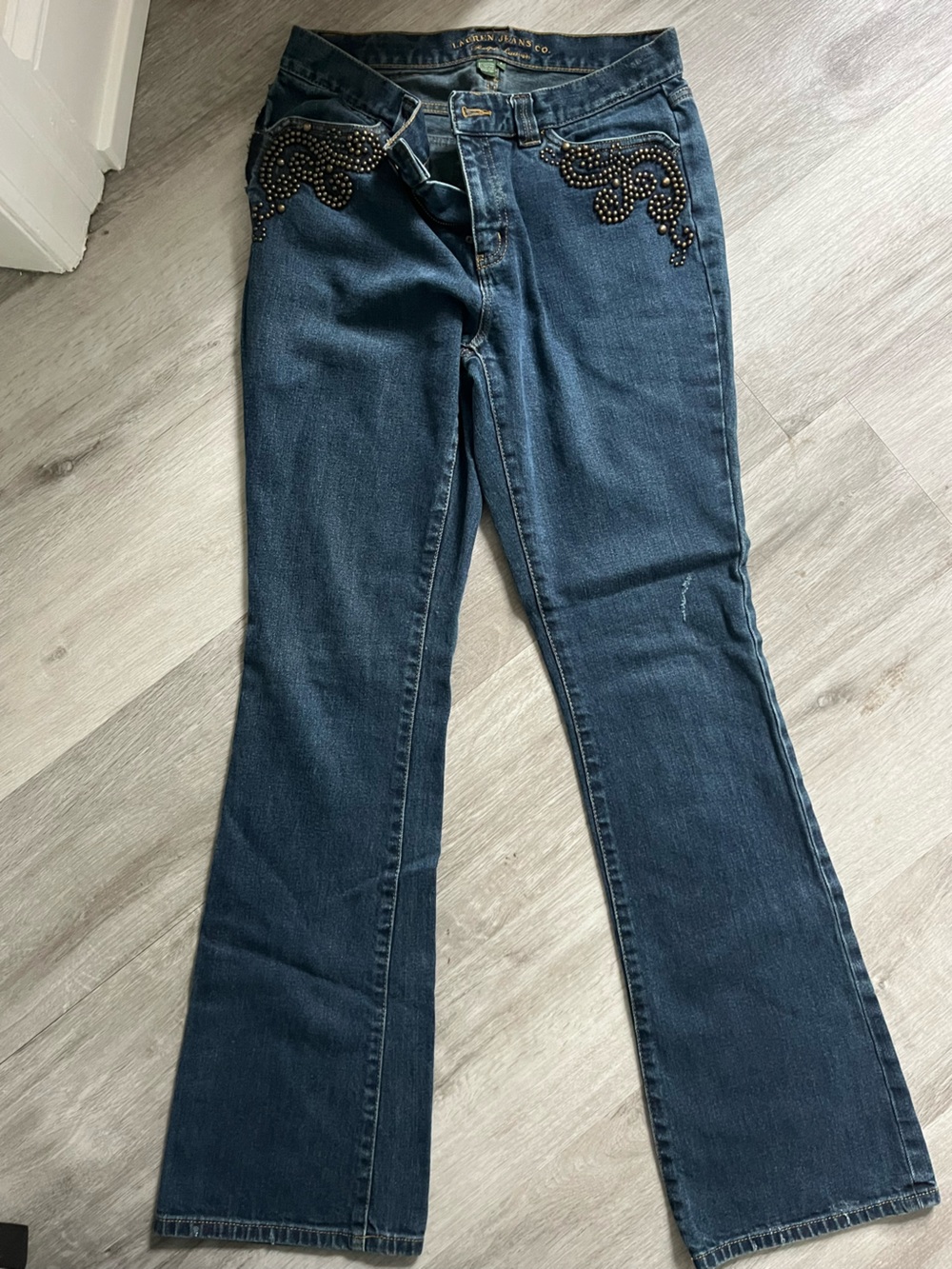 Vintage Ralph Lauren Dark Blue Studded Bootcut Jeans